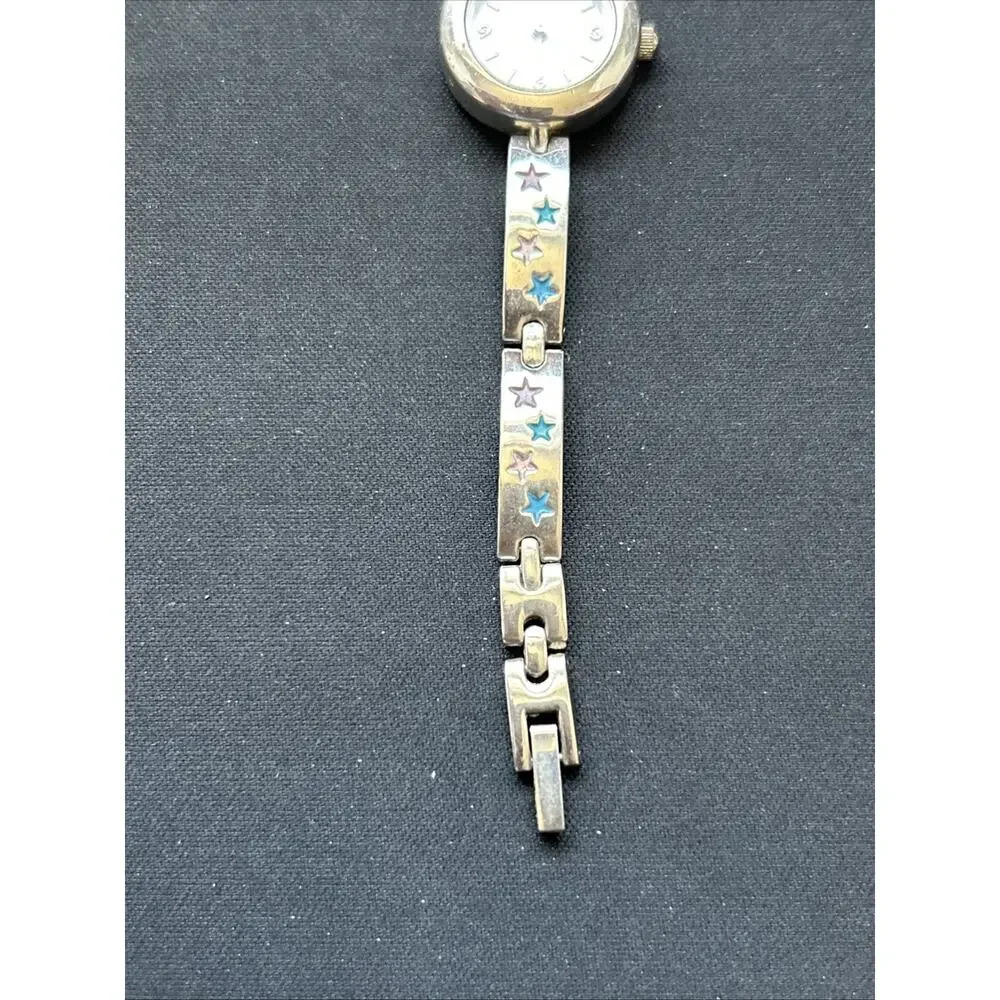 Silver Tone Multicolored Star Band Women’s Quartz Watch